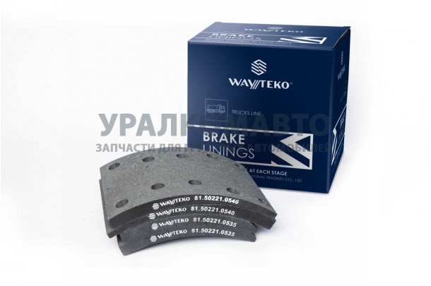 Комплект передних тормозных накладок 8 шт. (10/8 отверстий) PREMIUM Wayteko SHAANXI 81.50221.0535/0540